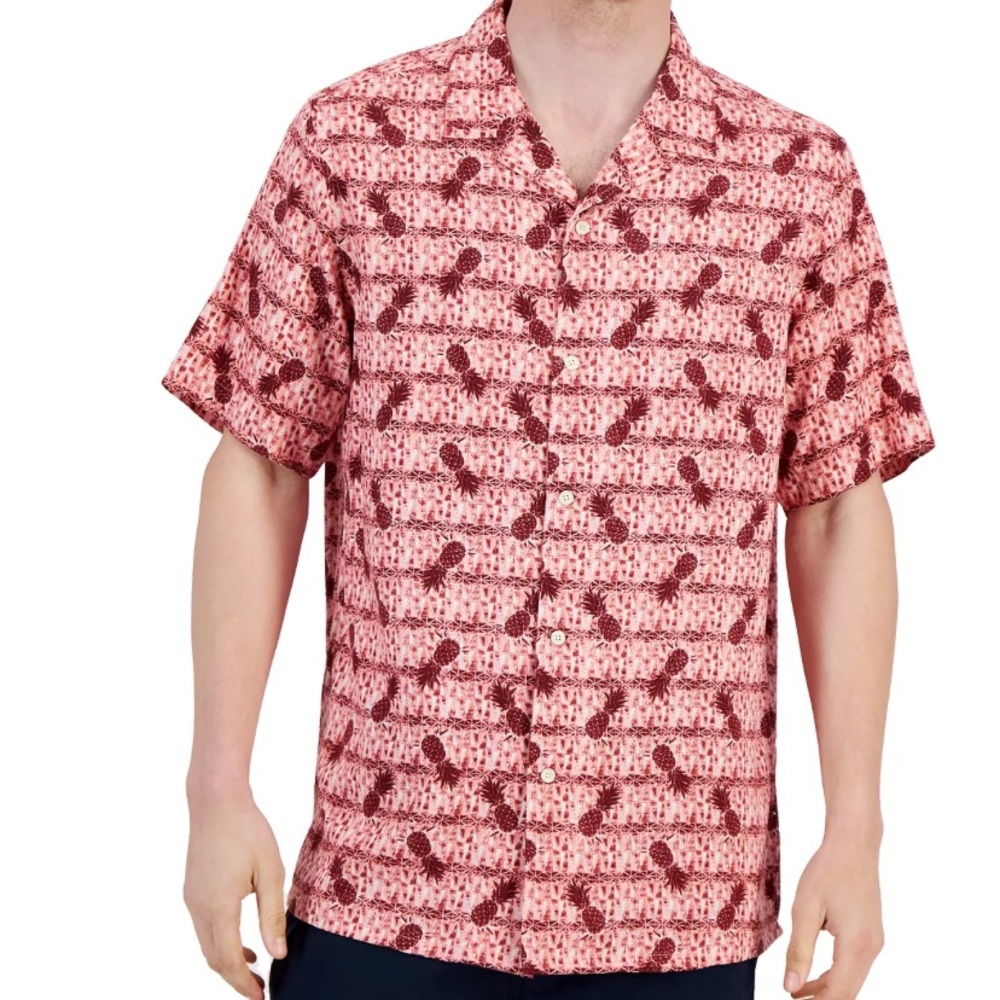 Men's Short-Sleeve Elevated Hawaiian Pineapple Shirt